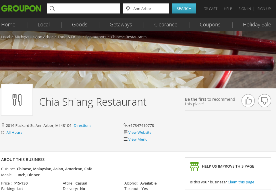 Chia Shiang restaurant